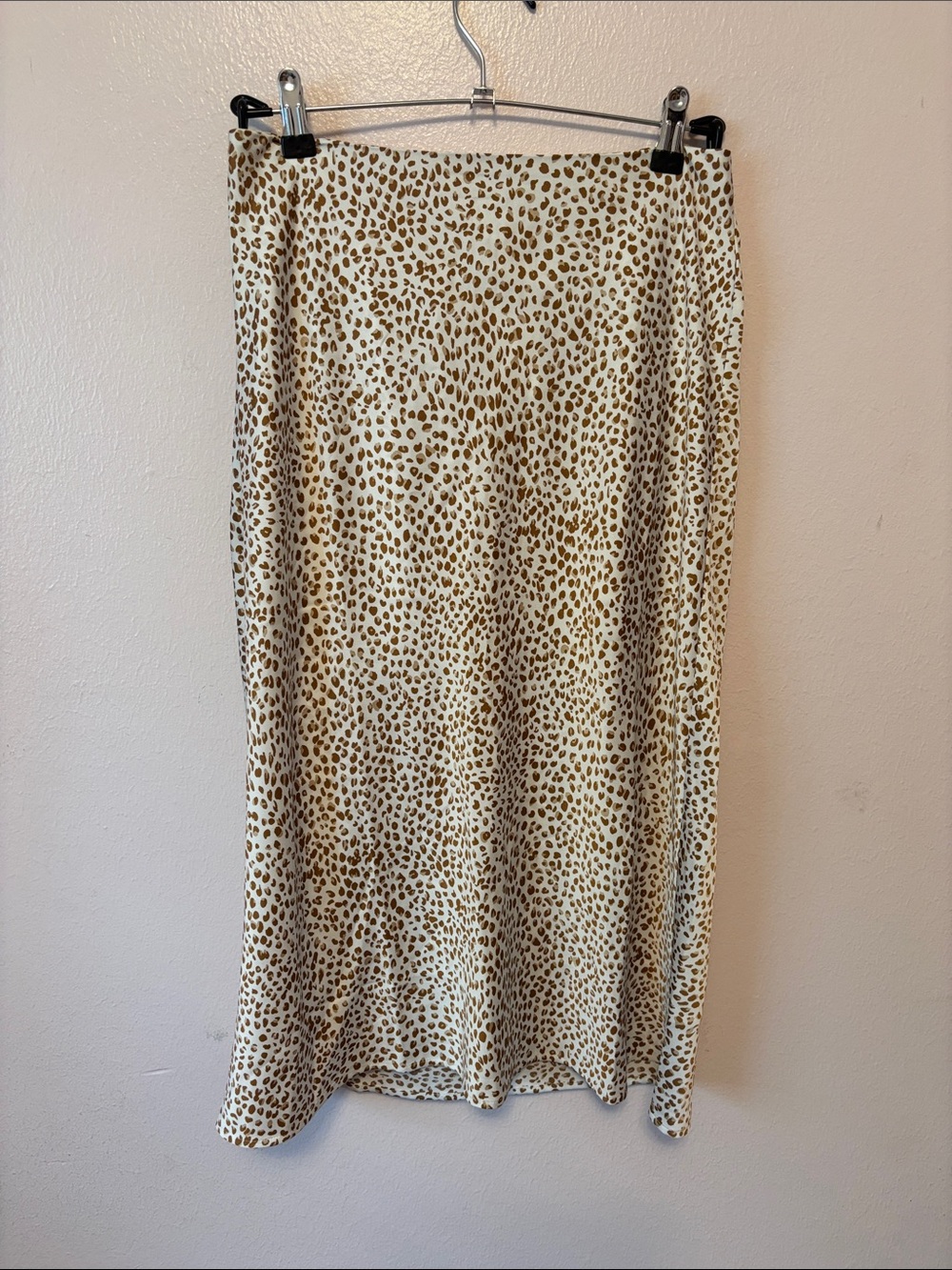 Jcrew factory Print satin Skirt in Cream and Brown